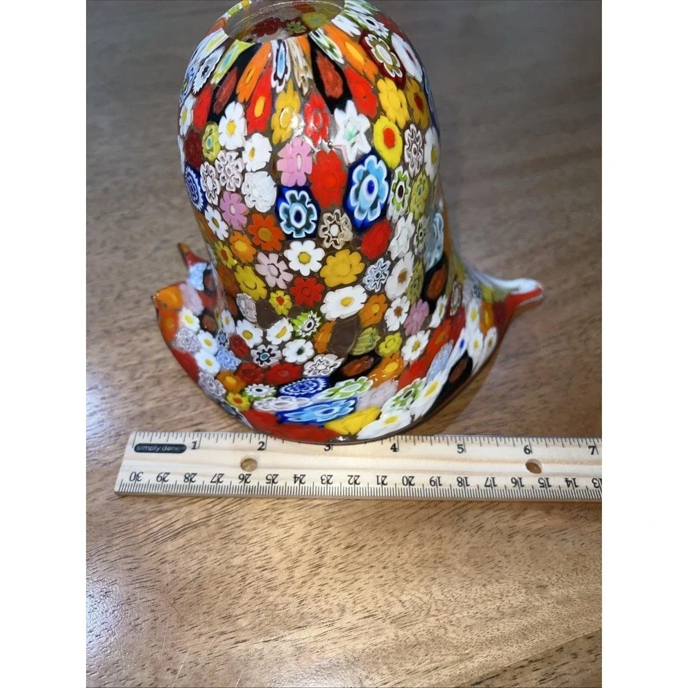 Vintage Murano Millefiori Art Glass Bell Pendant Light Lamp Shade Calotta